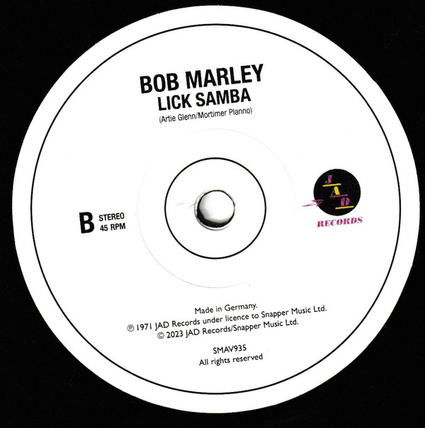 Bob Marley - Selassie Is The Chapel / Lick Samba | JAD (SMAV935) - 4