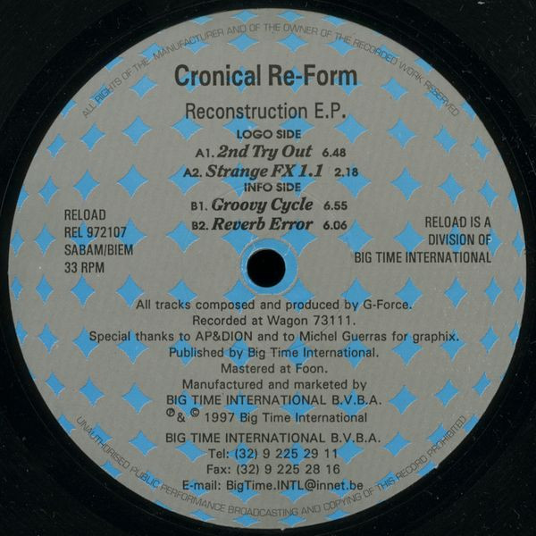 Cronical Re-Form - Reconstruction E.P. | Re-load Records (REL 972107)
