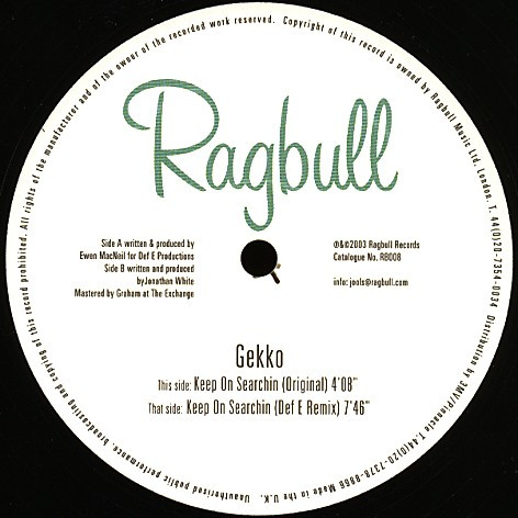 Gekko - Keep On Searchin | Ragbull (RB008) - main