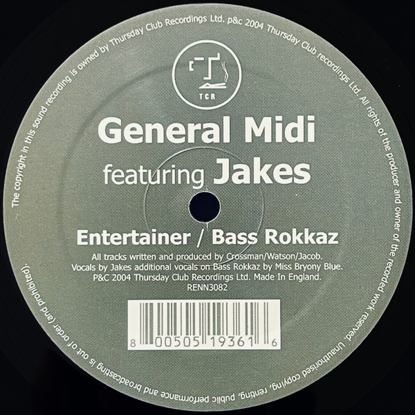 General Midi Featuring Jakes - Entertainer / Bass Rokkaz | Thursday Club Recordings (TCR) (RENN3082) - 3 General Midi Featuring Jakes - Entertainer / Bass Rokkaz | Thursday Club Recordings (TCR) (RENN3082) - 3