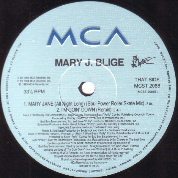 Mary J. Blige - Mary Jane (All Night Long) | MCA Records (MCST 2088) - 3