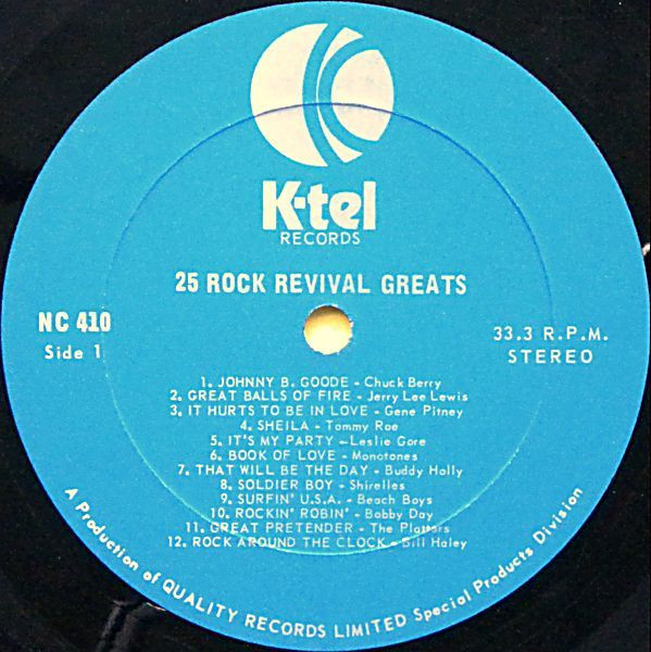 Various - 25 Rock Revival Greats [Vinyl] | K-Tel (NC-410) - 3