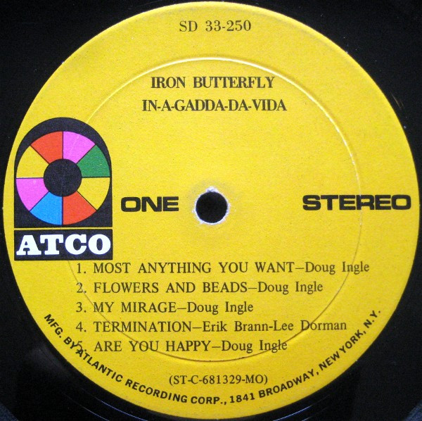 Iron Butterfly - In-A-Gadda-Da-Vida | ATCO Records (SD 33-250) - 3