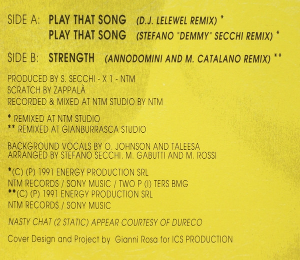 Stefano Secchi Featuring Nasty Chat Of 2 Static - Play That Song | X-Energy Records (X-12107) - 3