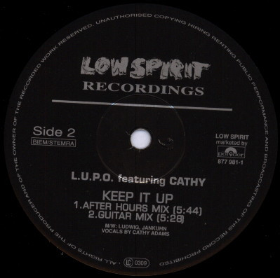 L.U.P.O. Featuring Cathy Adams - Keep It Up | Low Spirit Recordings (877 981-1) - 4