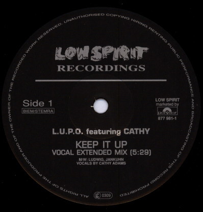 L.U.P.O. Featuring Cathy Adams - Keep It Up | Low Spirit Recordings (877 981-1) - 3