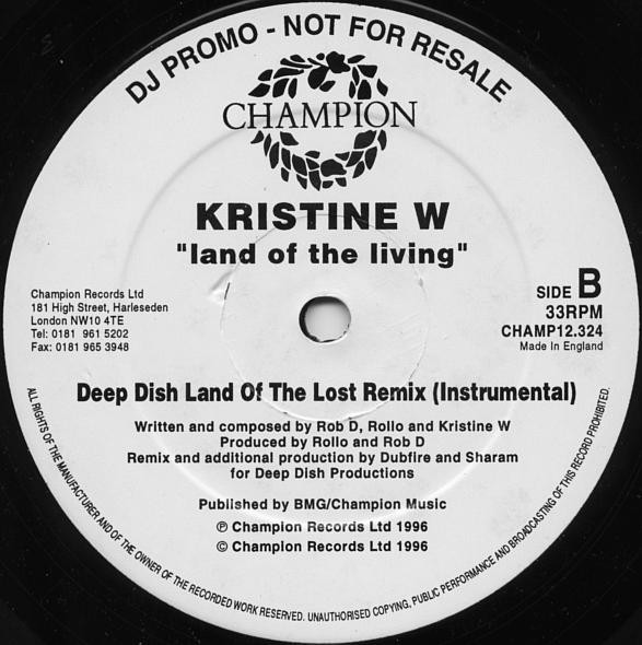 Kristine W - Land Of The Living | Champion (CHAMP12.324) - 2 Kristine W - Land Of The Living | Champion (CHAMP12.324) - 2