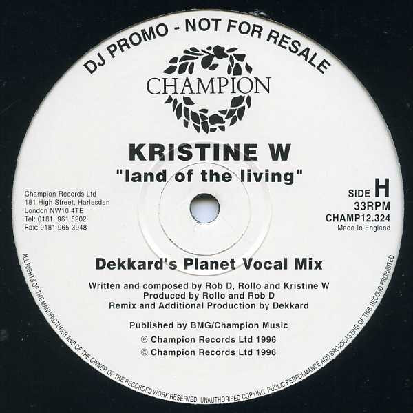 Kristine W - Land Of The Living | Champion (CHAMP12.324) - 8 Kristine W - Land Of The Living | Champion (CHAMP12.324) - 8