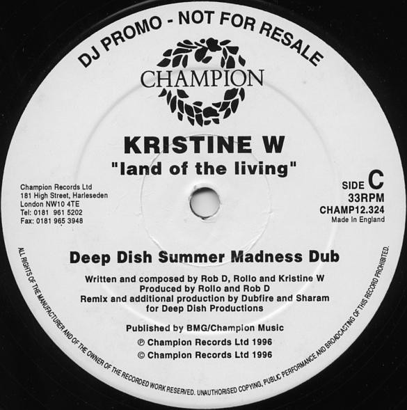 Kristine W - Land Of The Living | Champion (CHAMP12.324) - 3 Kristine W - Land Of The Living | Champion (CHAMP12.324) - 3