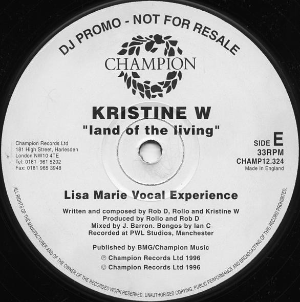 Kristine W - Land Of The Living | Champion (CHAMP12.324) - 5 Kristine W - Land Of The Living | Champion (CHAMP12.324) - 5