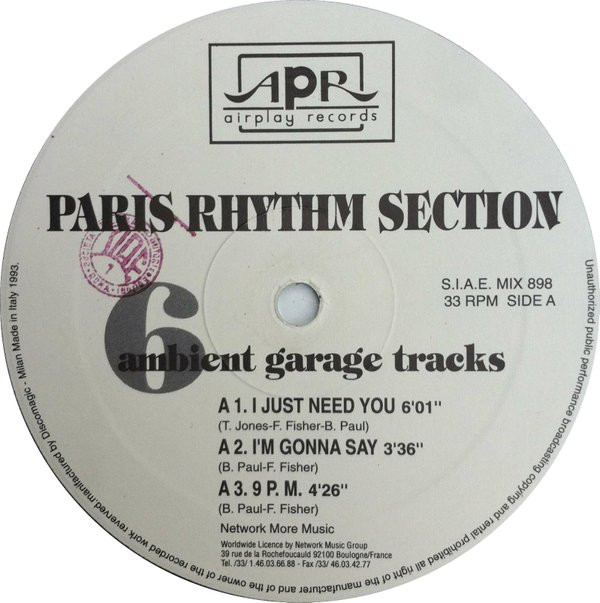 Paris Rhythm Section - 6 Ambient Garage Tracks | Airplay Records (MIX 898) - 3