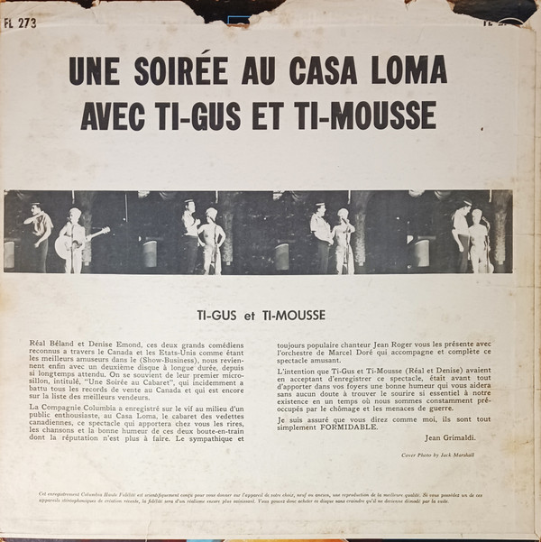 Ti-Gus Et Ti-Mousse - Une Soirée Au Casa Loma Avec Ti-Gus Et Ti-Mousse | Columbia (FL 273) - 2 Ti-Gus Et Ti-Mousse - Une Soirée Au Casa Loma Avec Ti-Gus Et Ti-Mousse | Columbia (FL 273) - 2