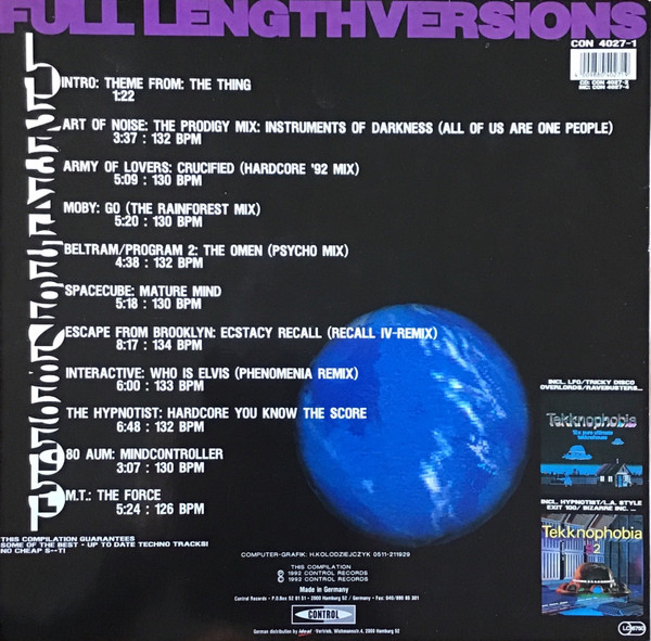 Various - Tekknophobia - Total Techno Ecstasy | Control (CON 4027-1) - 2 Various - Tekknophobia - Total Techno Ecstasy | Control (CON 4027-1) - 2