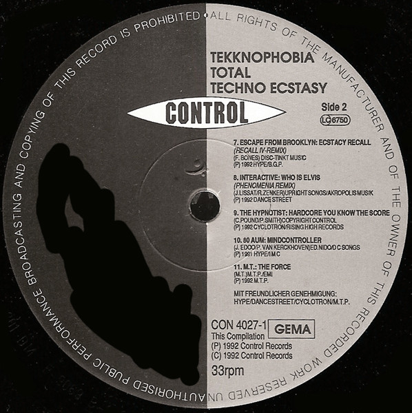 Various - Tekknophobia - Total Techno Ecstasy | Control (CON 4027-1) - 4 Various - Tekknophobia - Total Techno Ecstasy | Control (CON 4027-1) - 4