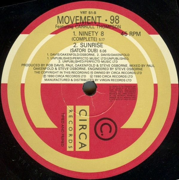 Movement 98 Featuring Carroll Thompson - Sunrise | Circa (YRT 51) - 4