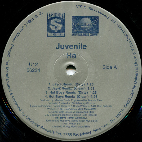 Juvenile - Ha | Cash Money Records (U12 56234) - main