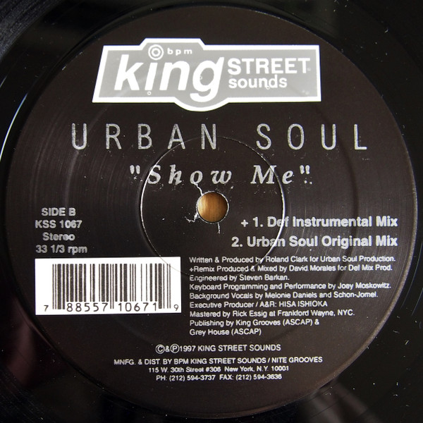 Urban Soul - Show Me | BPM King Street Sounds (KSS 1067) - 3