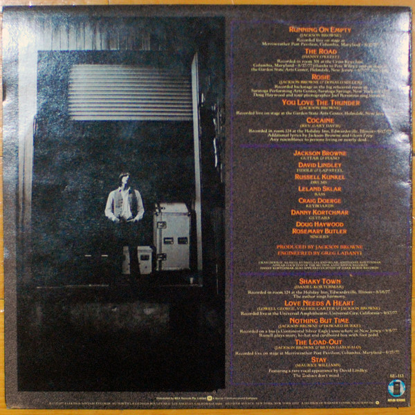 Jackson Browne - Running On Empty | Asylum Records (6E 113) - 2 Jackson Browne - Running On Empty | Asylum Records (6E 113) - 2