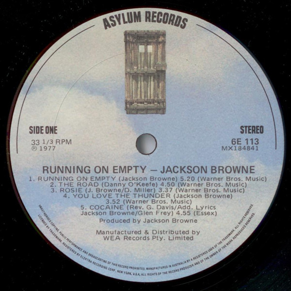Jackson Browne - Running On Empty | Asylum Records (6E 113) - 3 Jackson Browne - Running On Empty | Asylum Records (6E 113) - 3