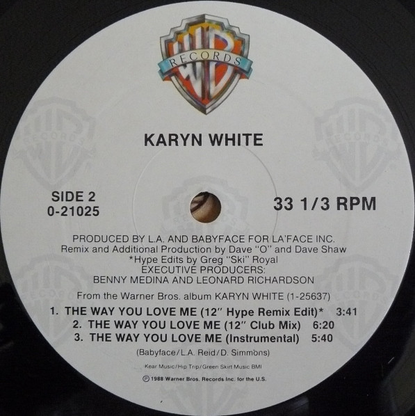 Karyn White - The Way You Love Me | Warner Bros. Records (0-21025) - 3
