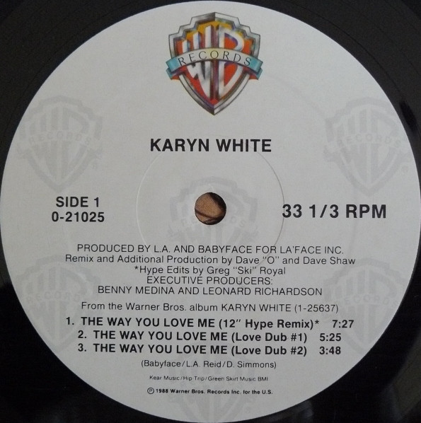 Karyn White - The Way You Love Me | Warner Bros. Records (0-21025) - 2