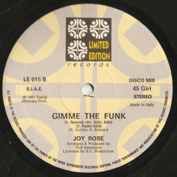 Joy Rose - Gimme The Funk | Limited Edition Records (LE 015) - 2 Joy Rose - Gimme The Funk | Limited Edition Records (LE 015) - 2