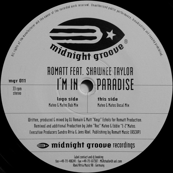 Romatt Feat. Shawnee Taylor - I'm In Paradise | Midnight Groove Recordings (mgr 011) - 3