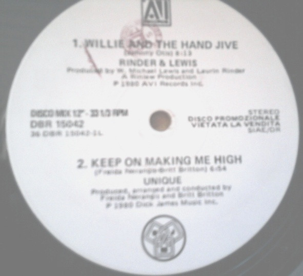 Rinder & Lewis / Unique / Mitsou / Creme D'Cocoa - Willie And The Hand Jive / Keep On Making Me High / Rock 'N' Roll Is Back Again / Doin' The Dog | AVI Records (DBR 15042)