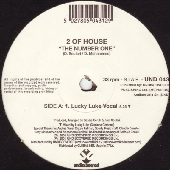 2 Of House - The Number One | Undiscovered (UND 043) - main 2 Of House - The Number One | Undiscovered (UND 043) - main