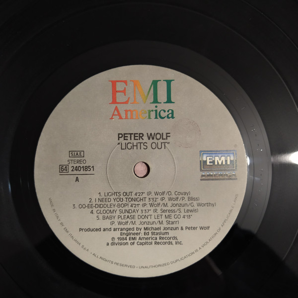Peter Wolf - Lights Out | EMI America (64 2401851) - 4 Peter Wolf - Lights Out | EMI America (64 2401851) - 4