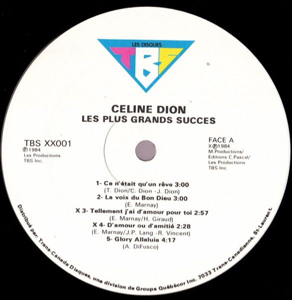 Céline Dion - Les Plus Grands Succès | Les Productions TBS (TBS XX001) - 4 Céline Dion - Les Plus Grands Succès | Les Productions TBS (TBS XX001) - 4