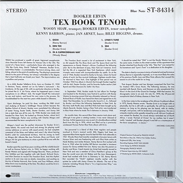Booker Ervin - Tex Book Tenor | Blue Note (602445852246) - 2 Booker Ervin - Tex Book Tenor | Blue Note (602445852246) - 2