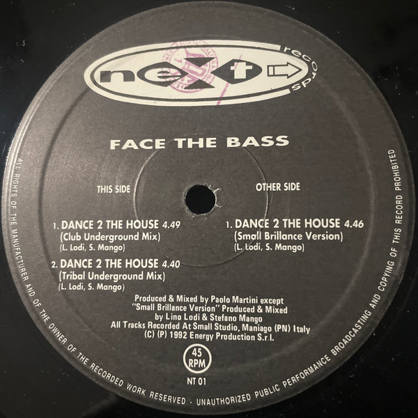 Face The Bass - Dance 2 The House | Next Records (NT 01) - 2 Face The Bass - Dance 2 The House | Next Records (NT 01) - 2
