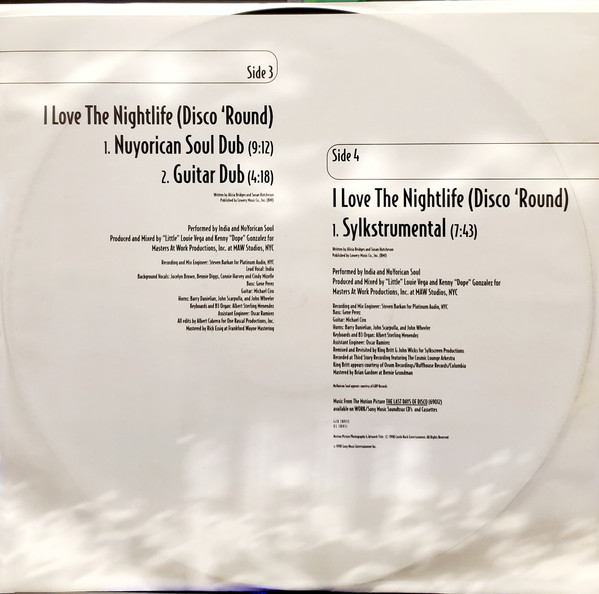 India And Nuyorican Soul - I Love The Nightlife (Disco Round) - 12" Remixes | Work (42X 78935) - 4