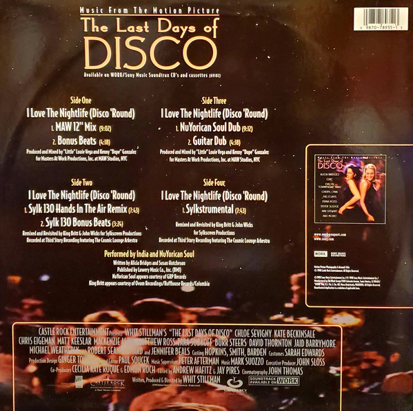 India And Nuyorican Soul - I Love The Nightlife (Disco Round) - 12" Remixes | Work (42X 78935) - 2