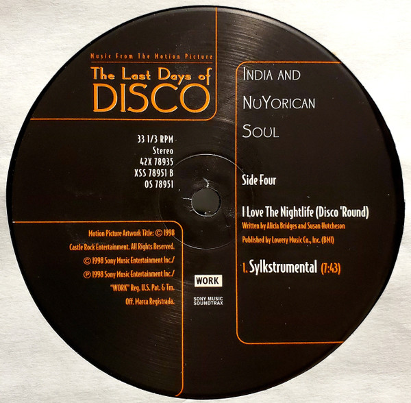 India And Nuyorican Soul - I Love The Nightlife (Disco Round) - 12" Remixes | Work (42X 78935) - 9