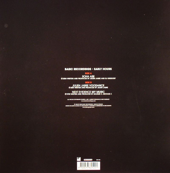 Various - Early Hours Of Julien Jabre, Next Evidence & Soha | Basic Recordings (BSC 020) - 2
