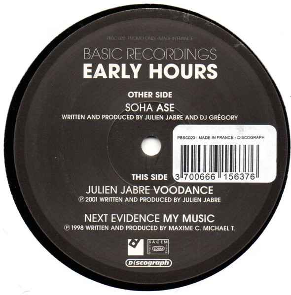 Various - Early Hours Of Julien Jabre, Next Evidence & Soha | Basic Recordings (BSC 020) - 3