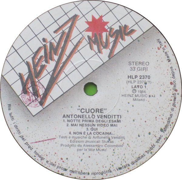 Antonello Venditti - Cuore | Heinz Music (HLP 2370) - 2 Antonello Venditti - Cuore | Heinz Music (HLP 2370) - 2