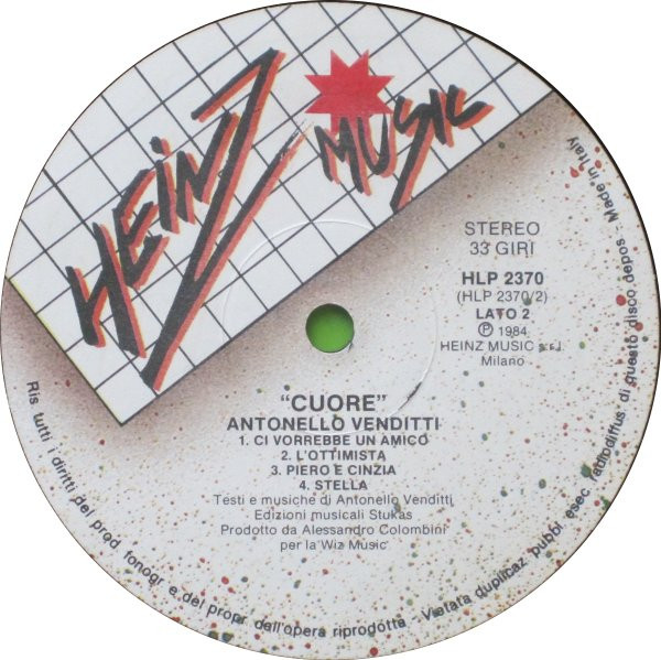 Antonello Venditti - Cuore | Heinz Music (HLP 2370) - 3 Antonello Venditti - Cuore | Heinz Music (HLP 2370) - 3