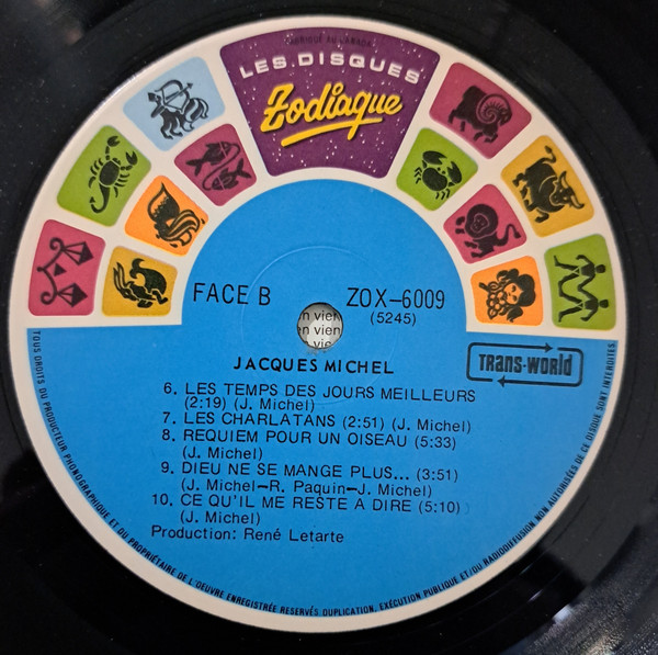 Jacques Michel - Dieu Ne Se Mange Plus... | Les Disques Zodiaque (ZOX-6009) - 4