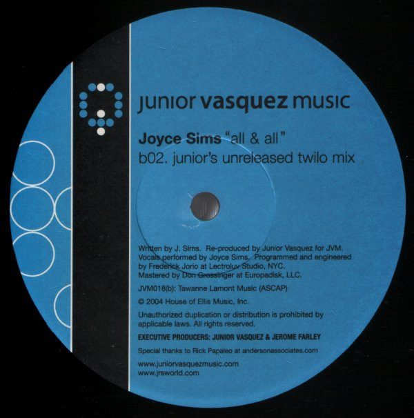 Joyce Sims - Praise His Name / All & All | Junior Vasquez Music (JVM 018) - 2 Joyce Sims - Praise His Name / All & All | Junior Vasquez Music (JVM 018) - 2