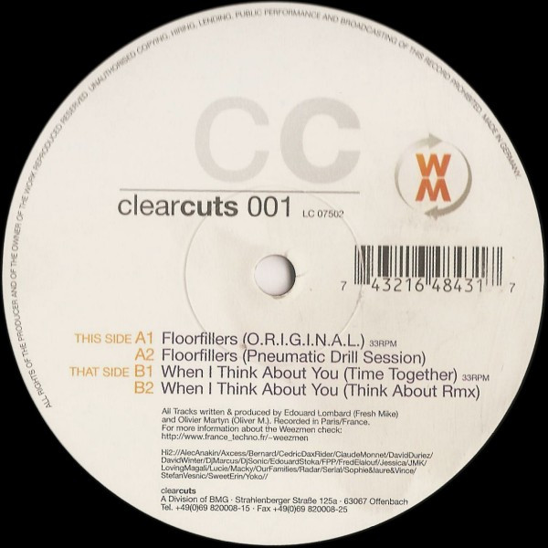 The Weez-Men - Floorfillers / When I Think About You | Clear Cuts (CC001) - 2 The Weez-Men - Floorfillers / When I Think About You | Clear Cuts (CC001) - 2