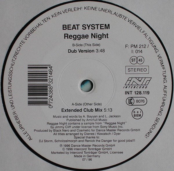 Beat System - Reggae Night | Blow Up (INT 128.119)