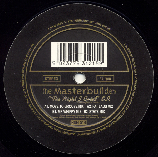 Masterbuilders - The Night I Cried E.P. | 100% Records (HUN 015) - main