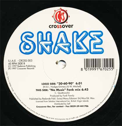 Shake - 30-60-90 | Crossover Records (CROSS 003)