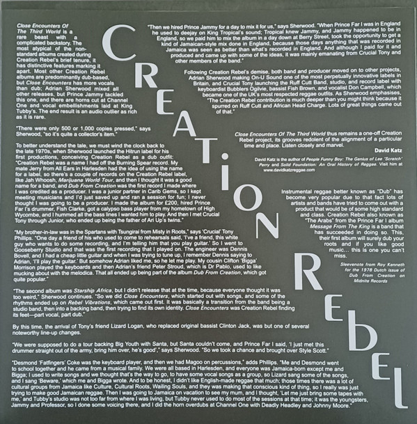 Creation Rebel - Rebel Vibrations | On-U Sound Records (ONULP 158) - 3 Creation Rebel - Rebel Vibrations | On-U Sound Records (ONULP 158) - 3