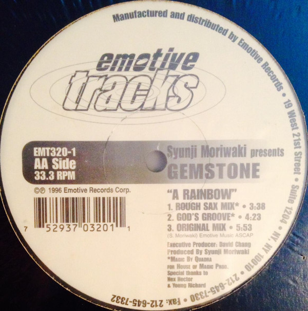Shunji Moriwaki Presents Gemstone - A Rainbow | Emotive Tracks (EMT320-1)