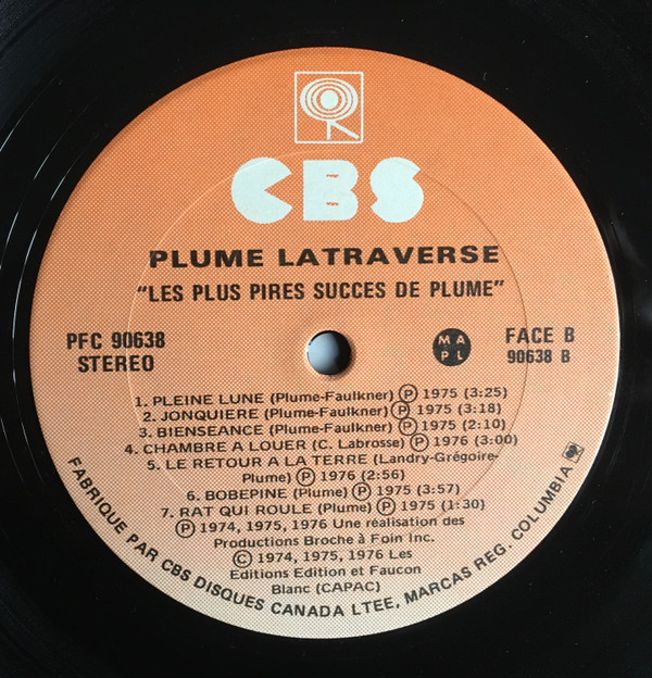 Plume Latraverse - Les Plus Pires Succès De Plume - Plume's Most Worst Hits | CBS (PFC 90638) - 4 Plume Latraverse - Les Plus Pires Succès De Plume - Plume's Most Worst Hits | CBS (PFC 90638) - 4