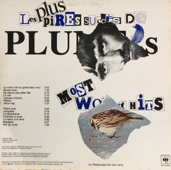 Plume Latraverse - Les Plus Pires Succès De Plume - Plume's Most Worst Hits | CBS (PFC 90638) - 2 Plume Latraverse - Les Plus Pires Succès De Plume - Plume's Most Worst Hits | CBS (PFC 90638) - 2